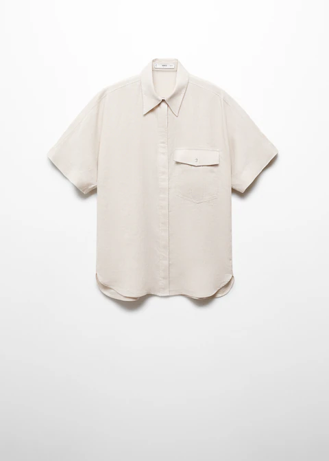Lanena srajca z žepom Mango, 39,99 €