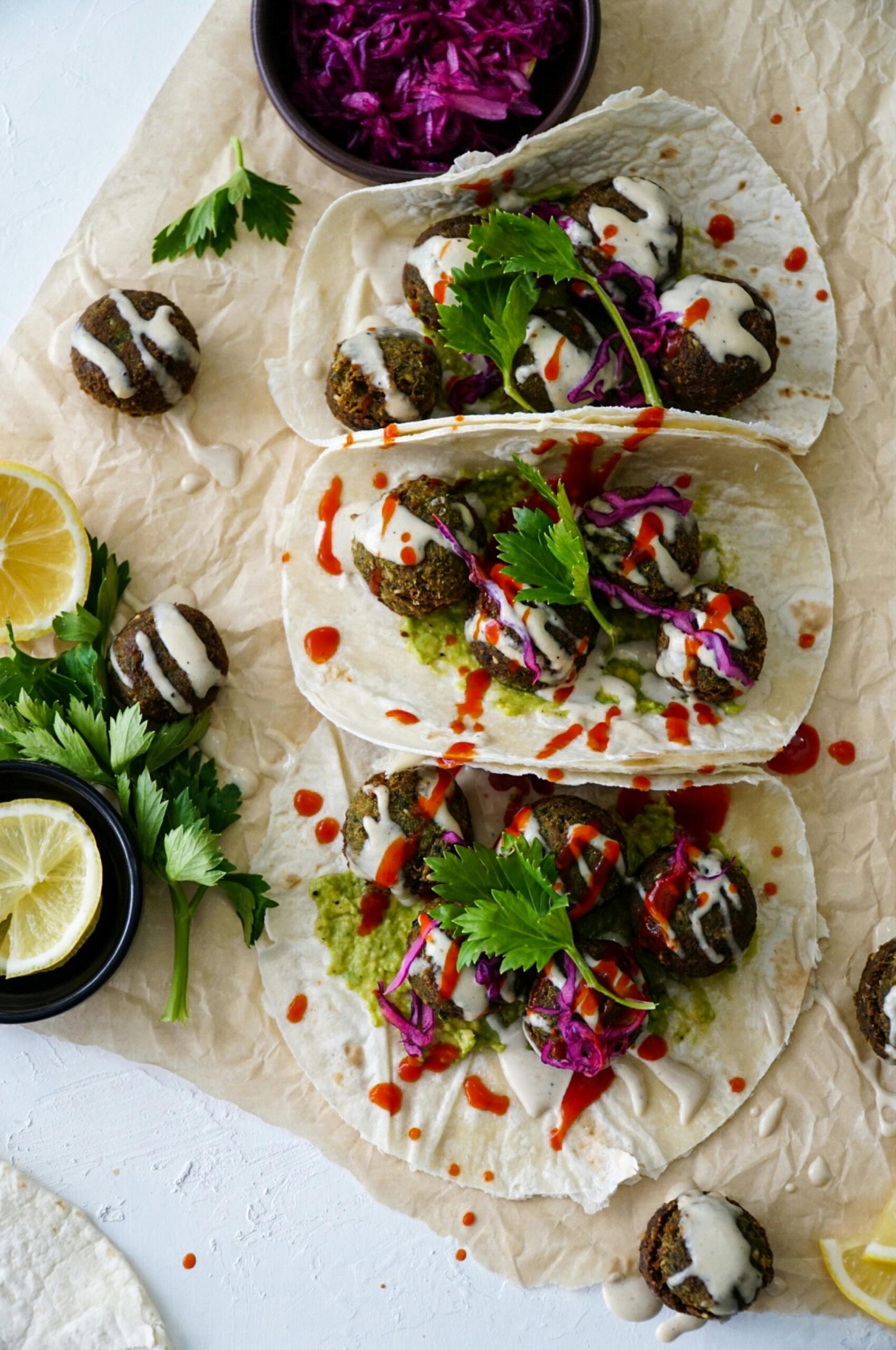 tacos falafel z dodatki