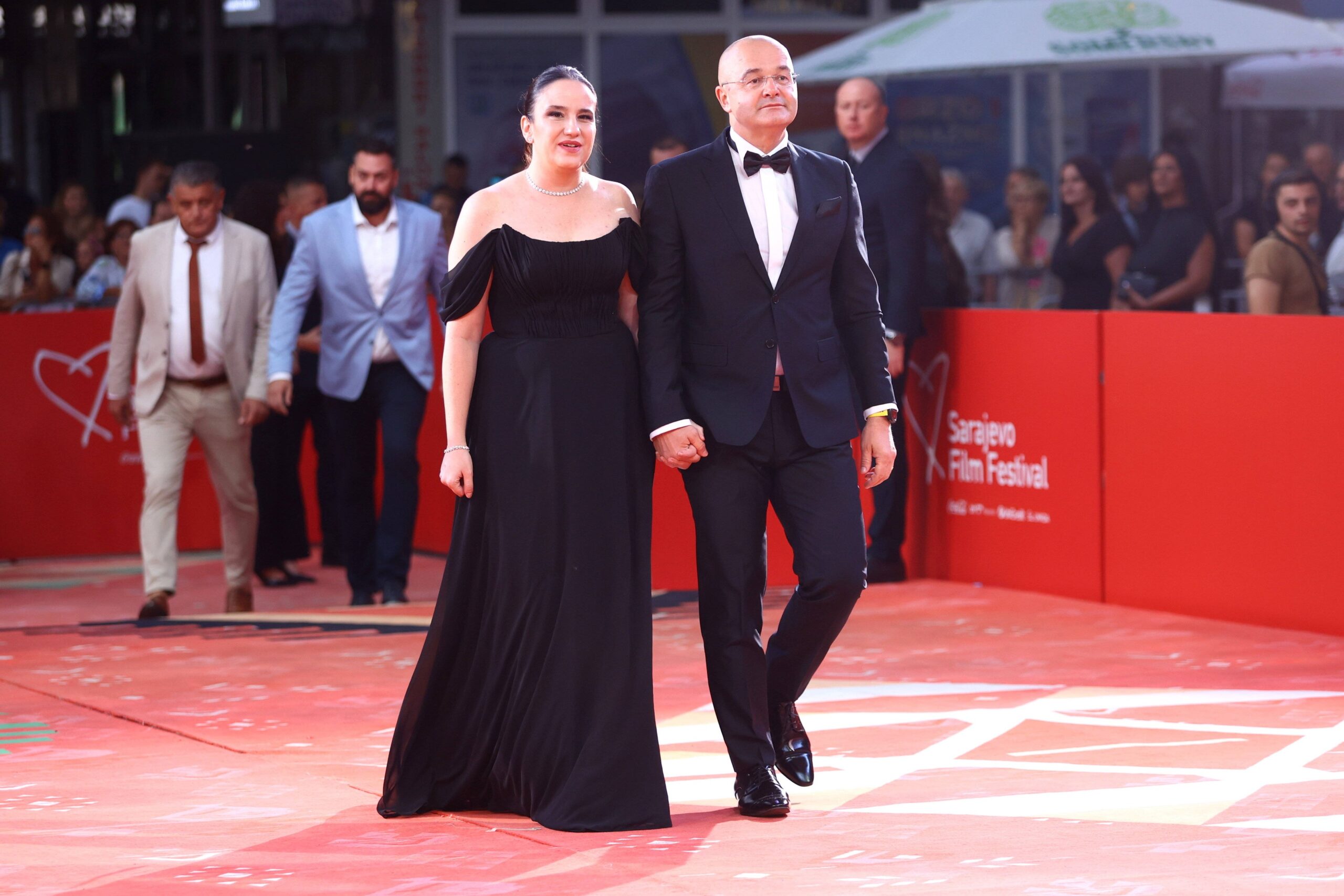 BiH, Sarajevo, 170825. Red carpet on the third day of the 31. Sarajevo Film Festival. In the photo: Benjamina Karic i Alen Karic. Photo: / CROPIX Copyright: xxAntonioxBalicx sff_treci_dan11-170825,Image: 1030092176, License: Rights-managed, Restrictions: imago is entitled to issue a simple usage license at the time of provision. Personality and trademark rights as well as copyright laws regarding art-works shown must be observed. Commercial use at your own risk., Model Release: no