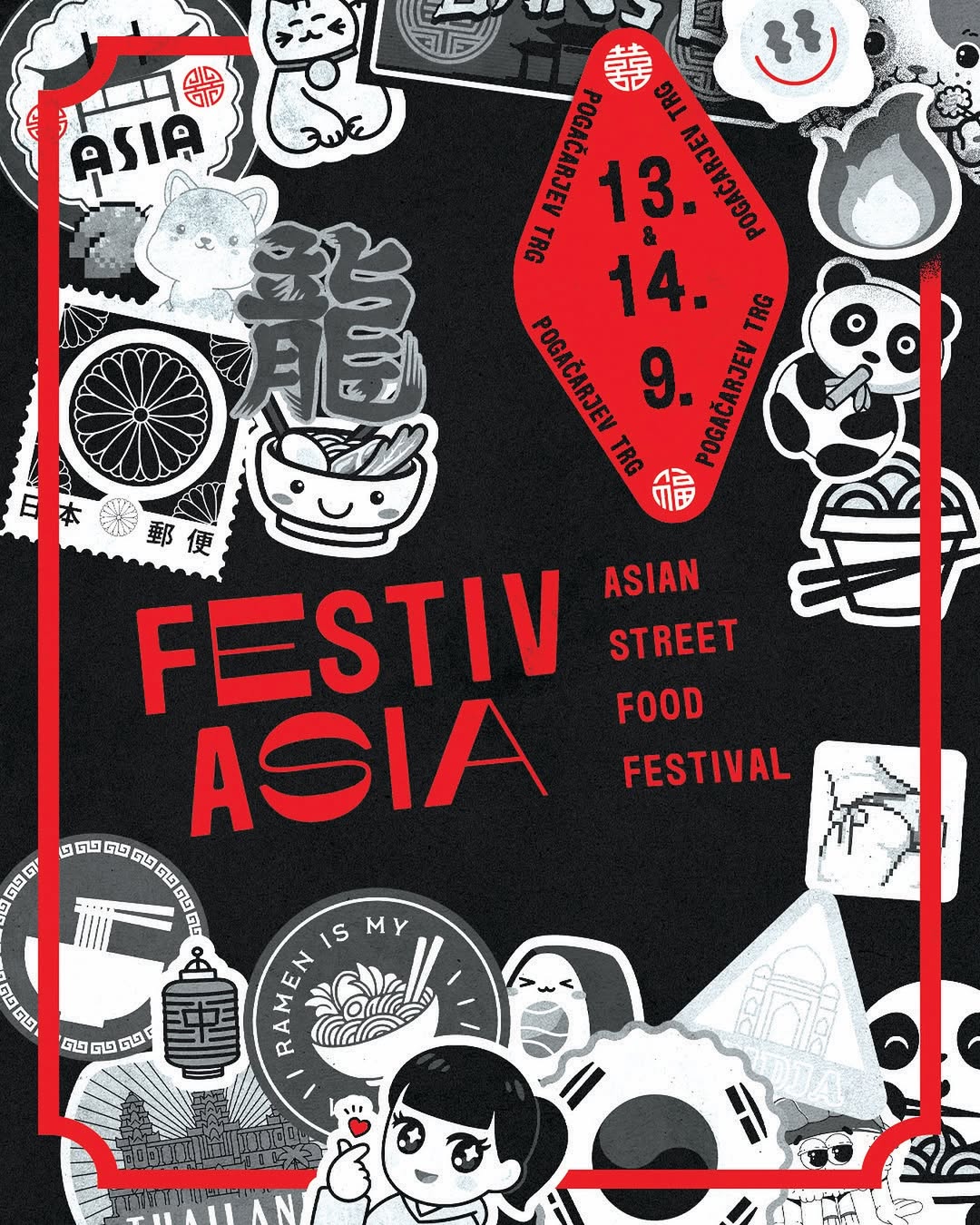 plakat za festival azijske hrane v Ljubljani