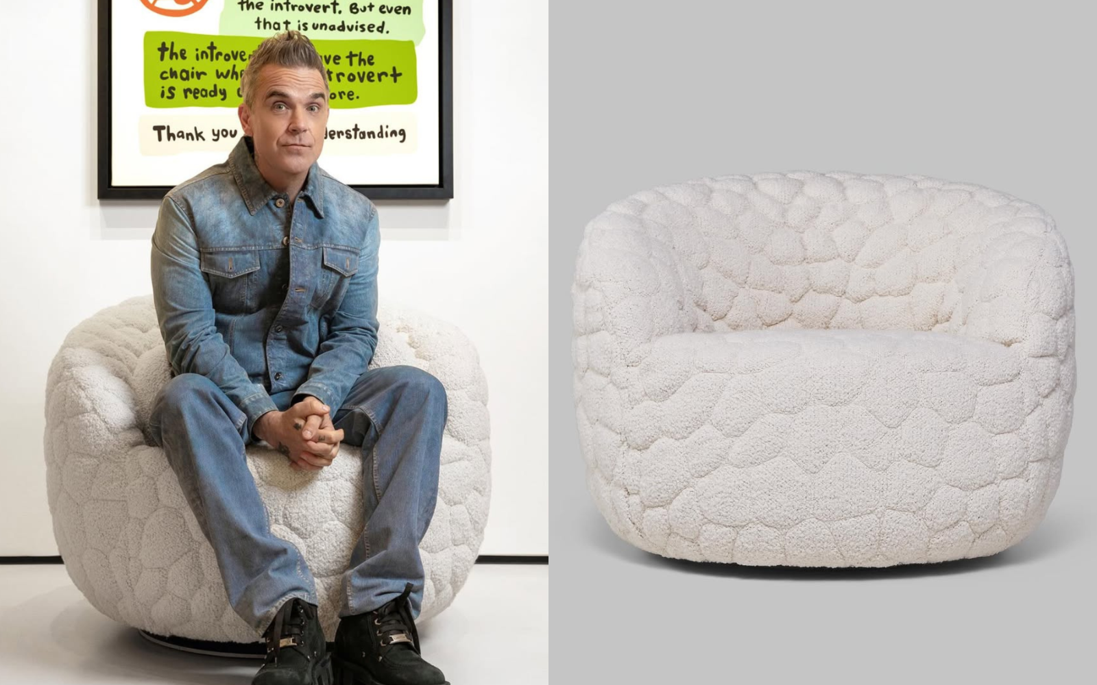 Robbie Williams oblikoval poseben stol za tiste, ki iščejo mir