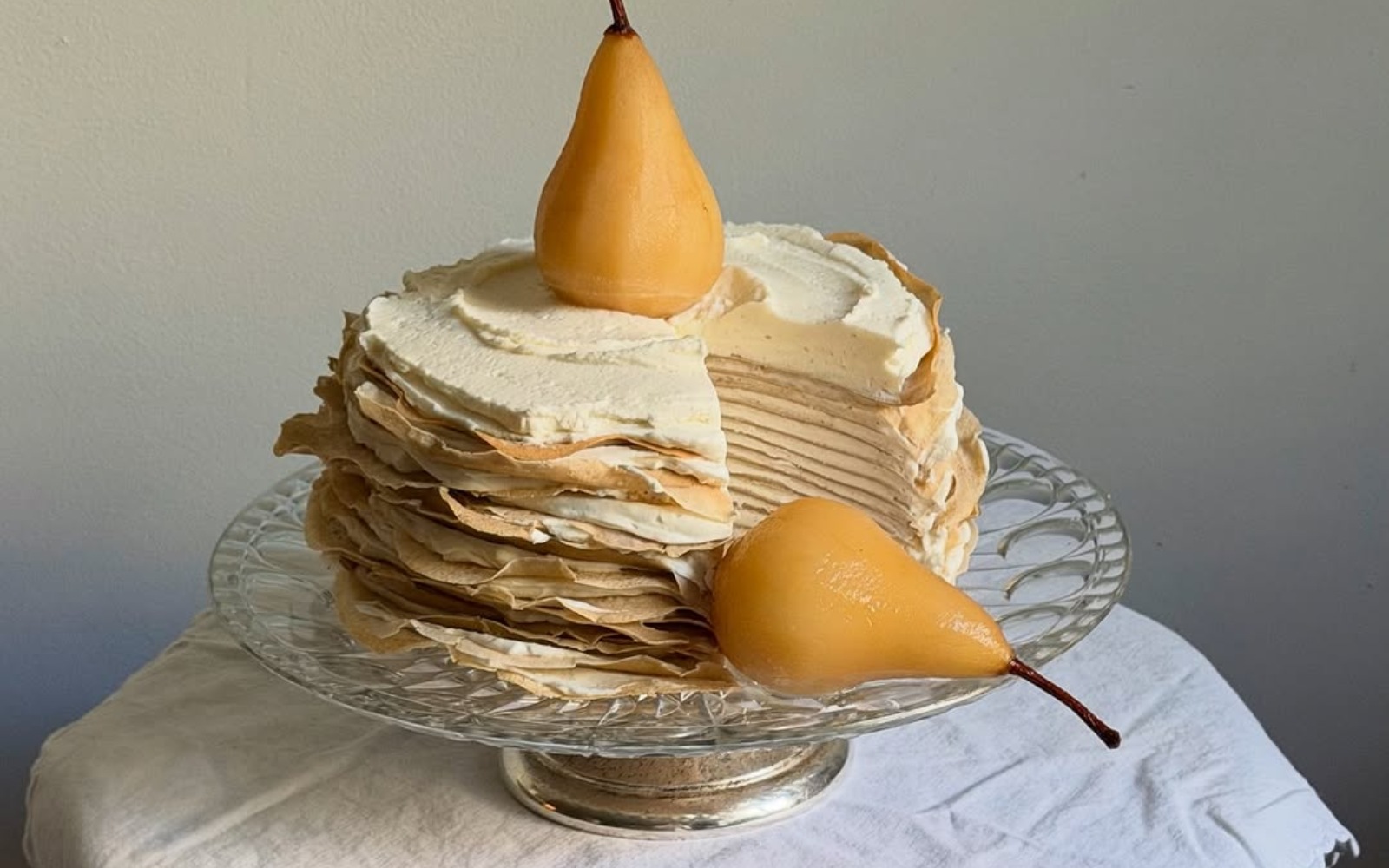 Recept za torto iz palačink s hruško in jasminom