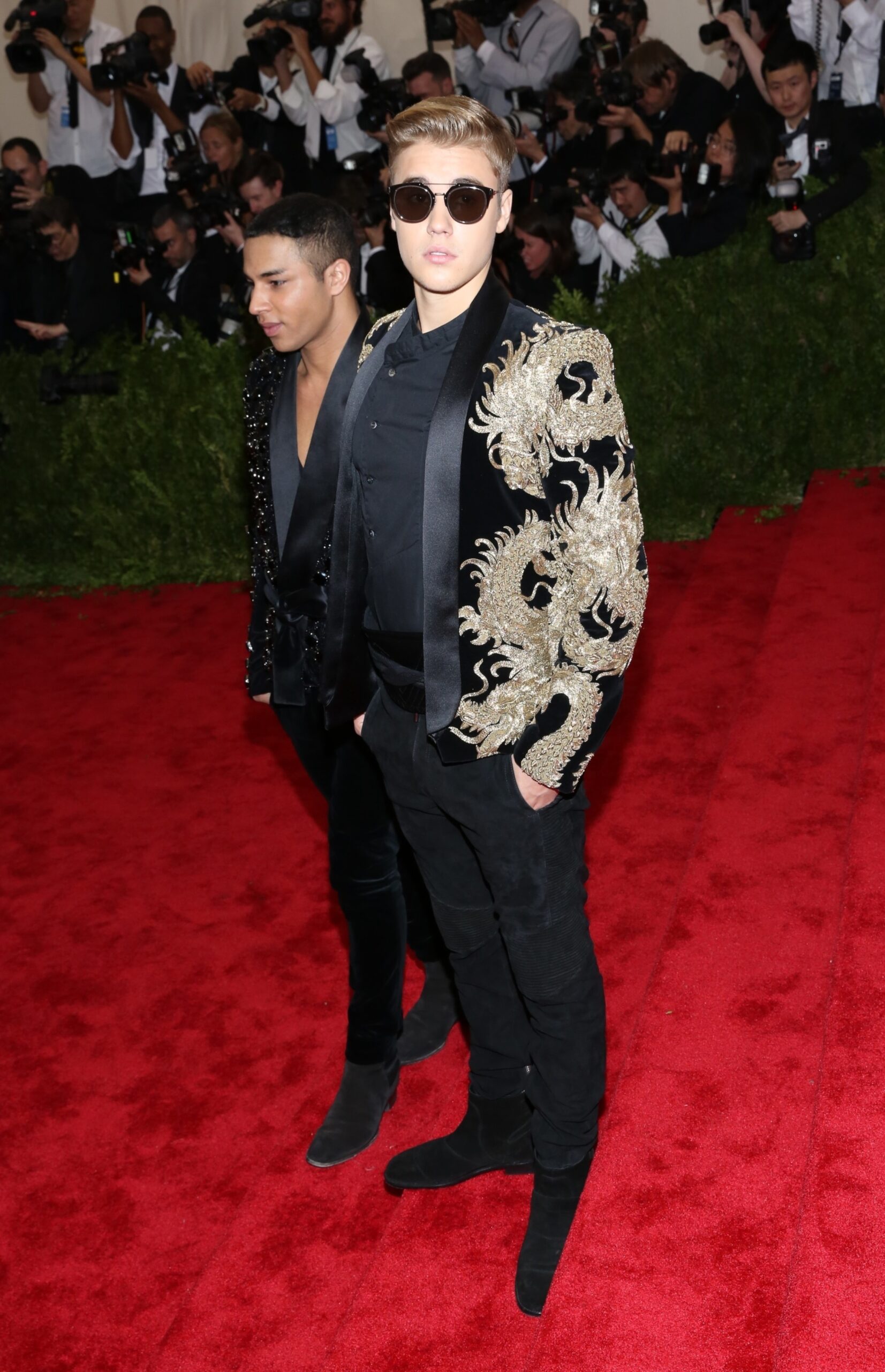 Justin Bieber in Olivier Rousteing, Met Gala, 2015
