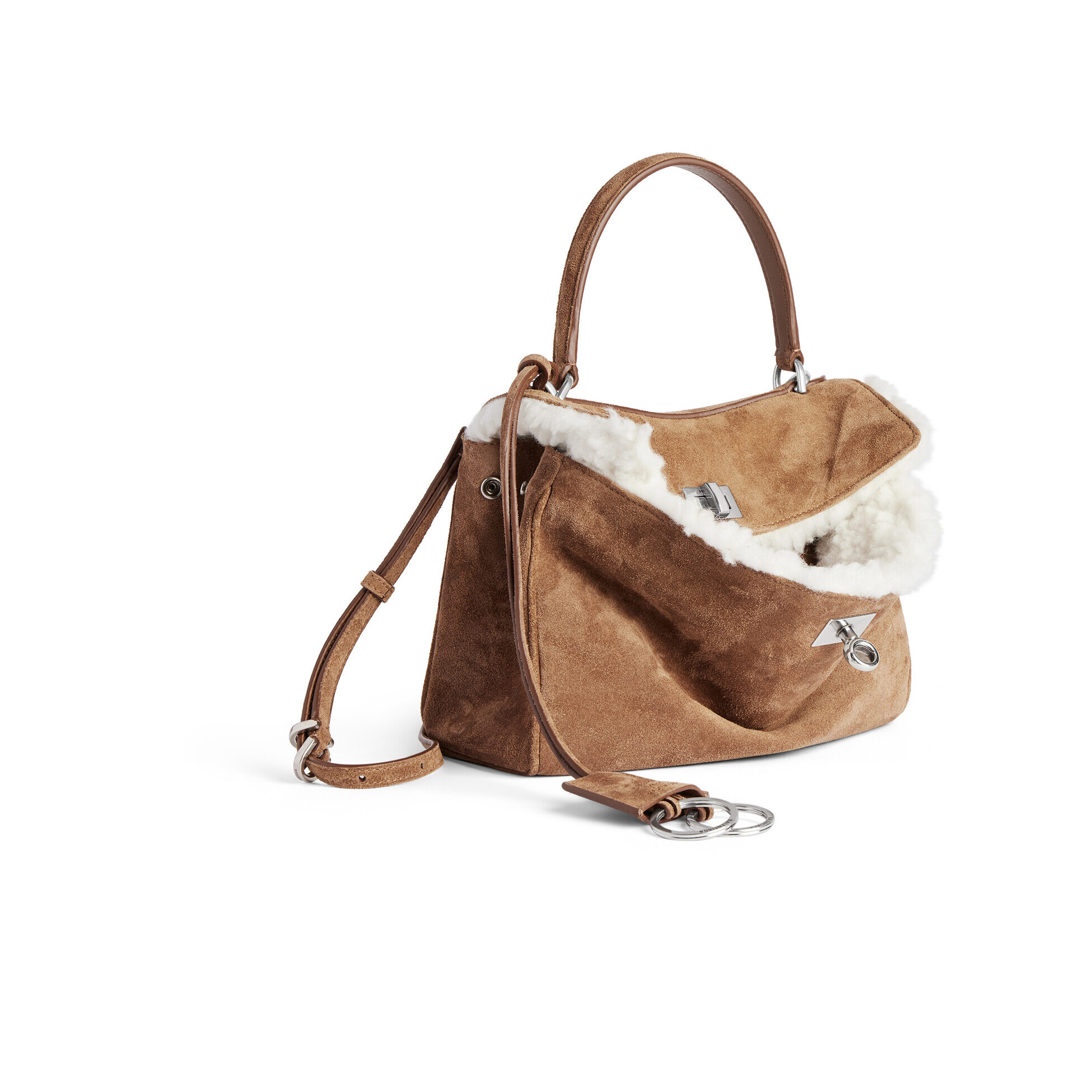 Balenciaga torbica z mehkim ovčjim kožuhom