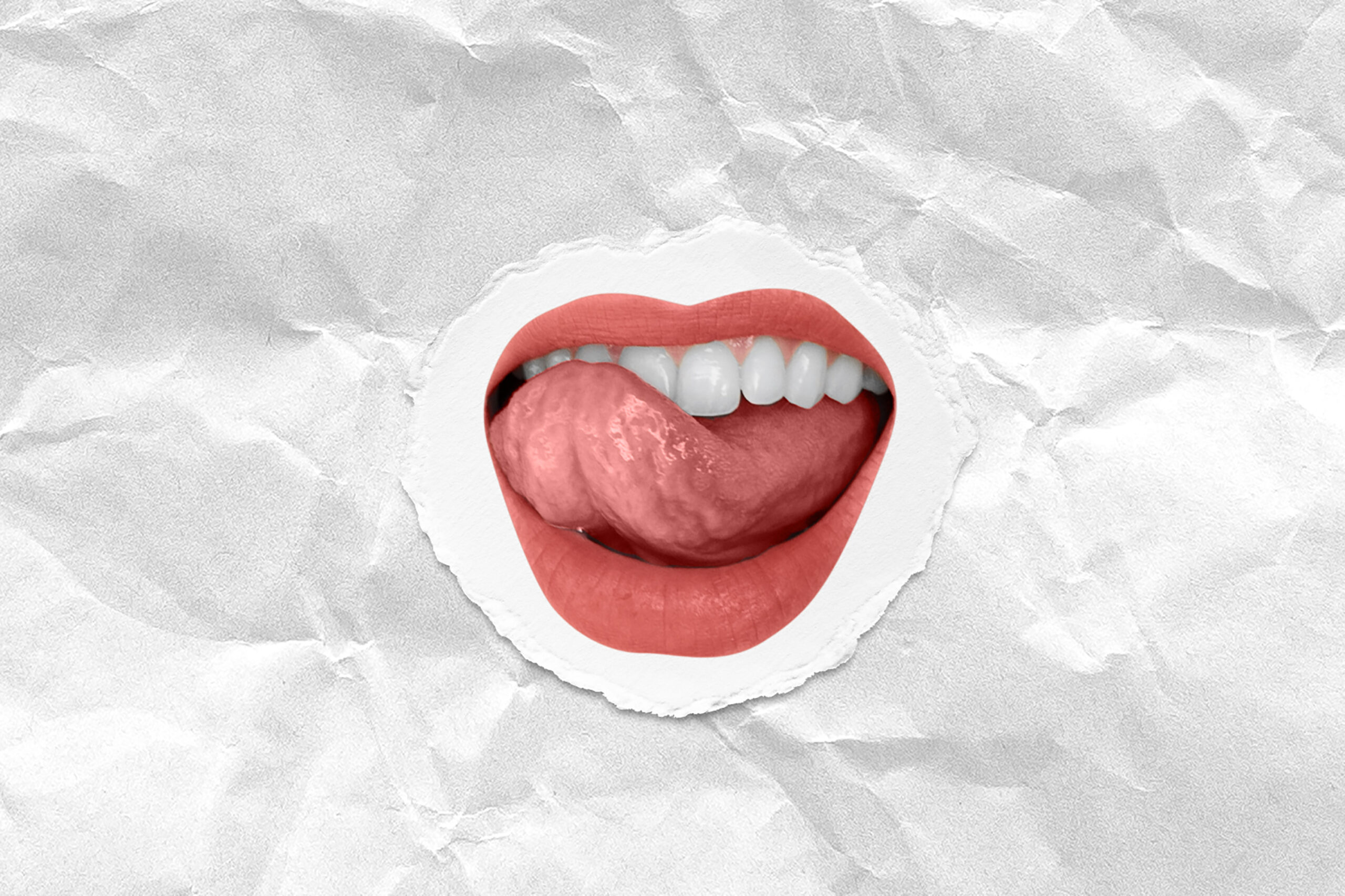 Pink matte licking lips sexy background for Valentine day