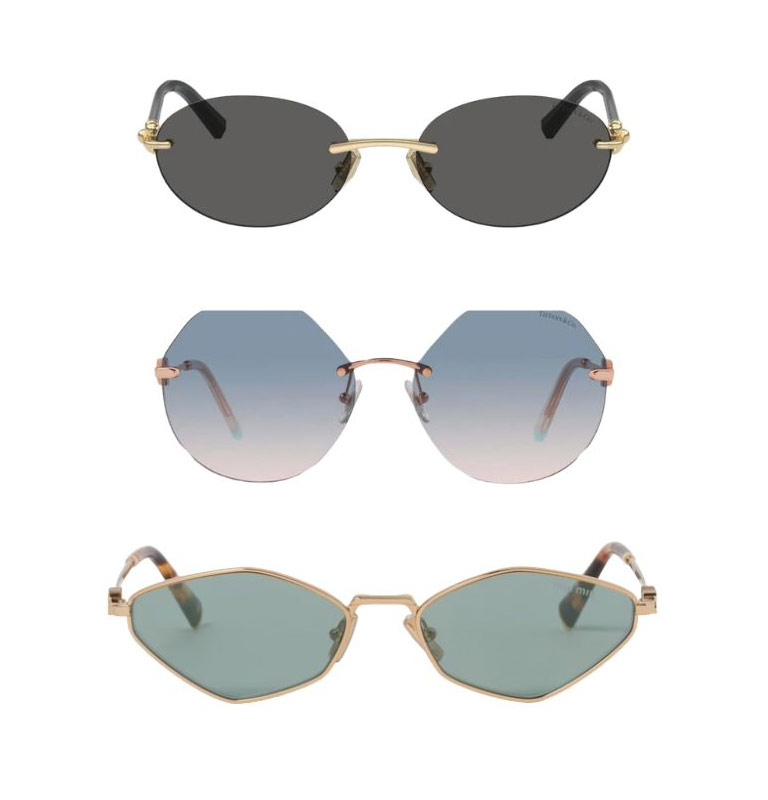 Tiffany&Co. 369 €, Ray Ban 189 €, Miu Miu