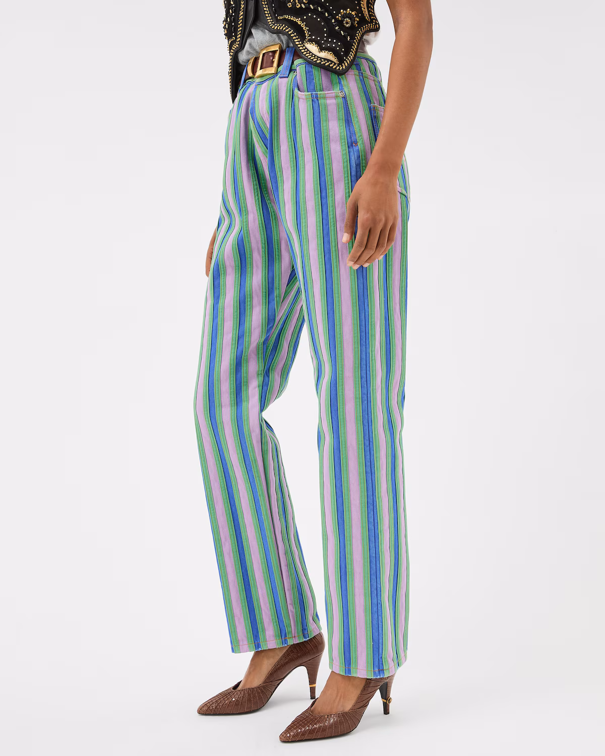 Kavbojke z navpičnimi črtami