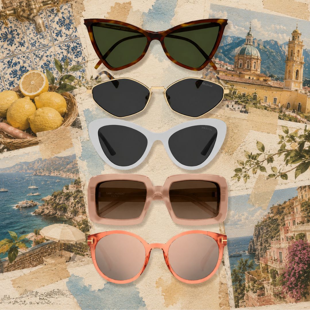 *Od zgoraj navzdol znamke: Saint Laurent 319 €, Miu Miu 398 €, Prada 239 €, Saint Laurent 399 €, Polaroid 69 €