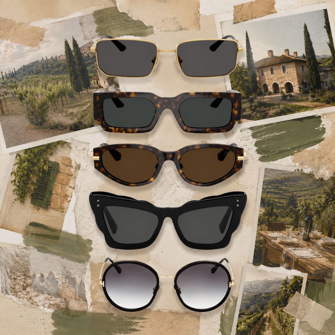 *Od zgoraj navzdol znamke: Vogue 99 €,Versace 259 €, Burbbery 299 €, Valentino 139,50 €, Tom Ford 369 €