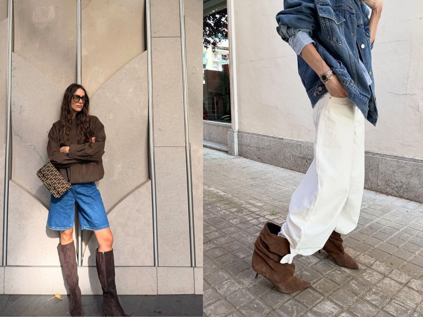 4 različni stili rjavih škornjev, ki se podajo na jeans